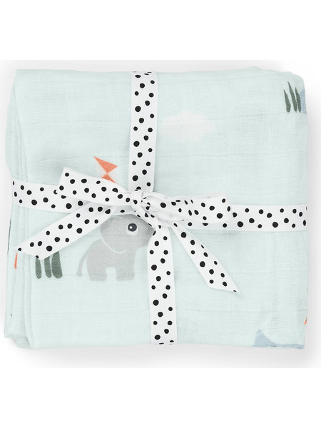 Done by Deer Playground Πάνες Αγκαλιάς από Μουσελίνα Πράσινο Mint 65x65cm 2τμχ BR79671