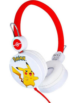 Celly Pikatsu PK0594 Ενσύρματα Παιδικά Ακουστικά On Ear Κόκκινα Λευκά