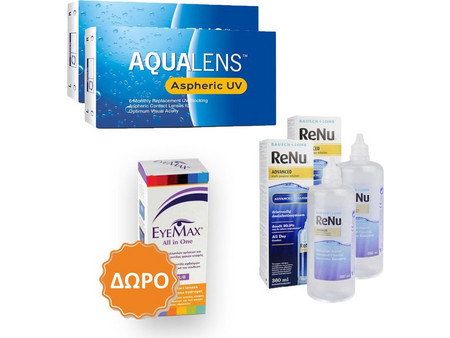 Alcon Μηνιαίοι Φακοί Επαφής 12τμχ + 2 Υγρά ReNu Advanced 360ml + 1 Υγρό Eyemax All In One 360ml