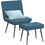 vidaXL Πολυθρόνα Relax με Υποπόδιο Βελούδινη Μπλε 4012336
