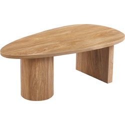 HomeMarkt Alper Βοηθητικό Τραπεζάκι Σαλονιού Οβάλ MDF με Ξύλινη Βάση Μ110xΠ60xΥ40cm HM18327