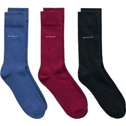 Gant Ανδρικές Κάλτσες Ψηλές Royal Blue Μπορντό Μαύρες 3Pack 3G9960256-442