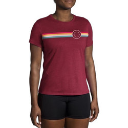 Brooks Distance 2.0 Γυναικείο Αθλητικό T-Shirt Μπορντό 221614685-030