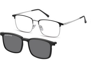 Sunoptic MC-96C Ανδρικός Σκελετός Γυαλιών Οράσεως με Clip-On Μεταλλικός Ασημί