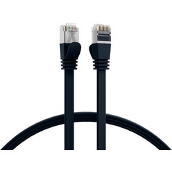 EFB Elektronik Flat S/FTP Cat.6a Καλώδιο Δικτύου Ethernet 1m Black K5545SW.1