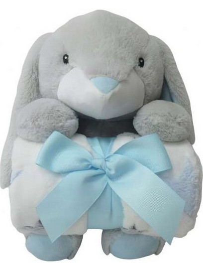 FreeON Κουβέρτα Αγκαλιάς Fleece με Λούτρινο Bunny 75x90 Γκρι