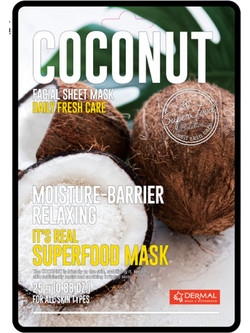 Dermal It's Real Superfood Coconut Sheet Μάσκα Προσώπου για Ενυδάτωση 25gr