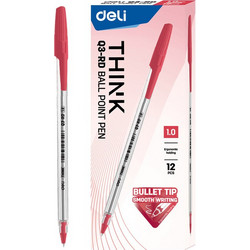 Deli Στυλό Διαρκείας 1mm Κόκκινο 456149