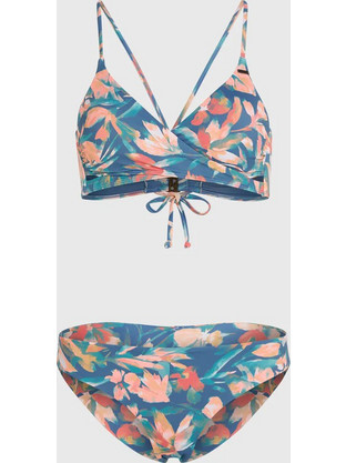 O'Neill Essentials Bay Maoi Bikini Set Μπουστάκι Floral Πετρόλ Κοραλί OSS252BK/1800348-35155W