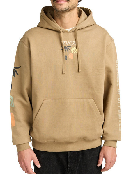 RVCA Ανδρικό Φούτερ με Κουκούλα & Τσέπες Μπεζ EVYSF00138-CYT