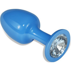 Lovetoy Metal Πρωκτική Σφήνα Diamond Plug 8.3cm Διαφανής Μπλε
