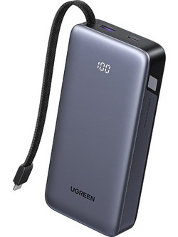 Ugreen PB536/55988B Power Bank 20000mAh 45W με Θύρα USB-A & Θύρα USB-C Quick Charge 3.0 & Power Delivery Grey