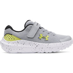 Under Armour Bps Surge 4 Παιδικά Αθλητικά Παπούτσια για Τρέξιμο Γκρι Lime 3027104-013