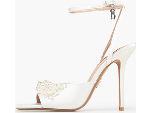 Steve Madden Atheria Γυναικεία Πέδιλα Λευκά με Λεπτό Ψηλό Τακούνι 11003669-985
