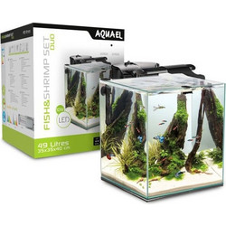 Aquael D&N Fish & Shrimp Ενυδρείο Ψαριών με Φωτισμό & Φίλτρο 49lt Μαύρο Διαφανές