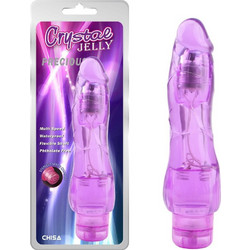 Chisa Novelties Crystal Jelly Vibrator Ρεαλιστικός Δονητής Δονητής Jelly 19cm Μωβ