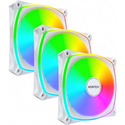 Montech RX120 Pro Case Fan 120mm ARGB με Σύνδεση 3-Pin 4-Pin PWM 3τμχ White