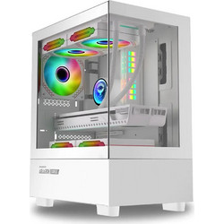 Armaggeddon Aquaron Duplex White Gaming Micro Tower Κουτί Υπολογιστή με Πλαϊνό Παράθυρο