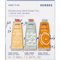 Korres Hands to Go Moisturizing Mountain Honey 50ml + Coastal Fig 50ml + Mandarin Neroli 50ml
