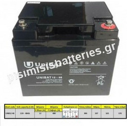 Unibat Μπαταρία VRLA-AGM 12V 42Ah