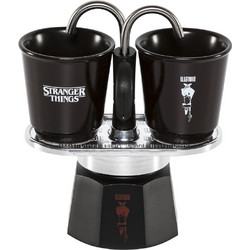 Bialetti Mini Express Set Stranger Things Μπρίκι Espresso 2Cups Μαύρο