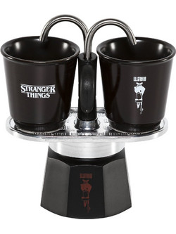 Bialetti Mini Express Set Stranger Things Μπρίκι Espresso 2Cups Μαύρο