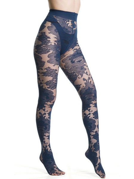 Trasparenze Mistral Καλσόν 40 Den Floral Navy Μπλε