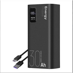 Obal:Me EnergyPulse Power Bank 30000mAh 22.5W με Θύρα USB-A & Θύρα USB-C Black