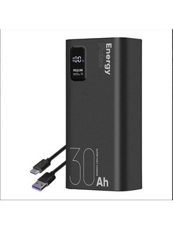 Obal:Me EnergyPulse Power Bank 30000mAh 22.5W με Θύρα USB-A & Θύρα USB-C Black