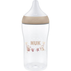 Nuk Perfect Match Πλαστικό Μπιμπερό με Θηλή Σιλικόνης κατά των Κολικών 6+ Μηνών Monkey Ecru 360ml