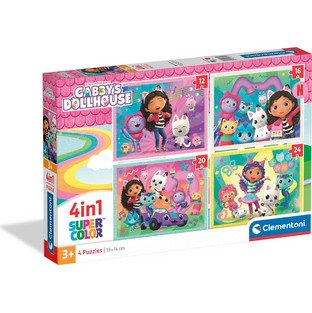 Παιδικό Puzzle Clementoni Super Color Gabby's Dolhouse 12 Κομμάτια+16 Κομμάτια+20 Κομμάτια+24 Κομμάτια 21752