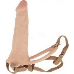 Egzo Hollow Harness Strap On με Dildo 18cm Flesh FH12