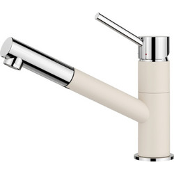 Blanco Kano-S 526953 Μπαταρία Κουζίνας Πάγκου Διπλής Παροχής Ανάμεικτη με Ντουζ Λευκή