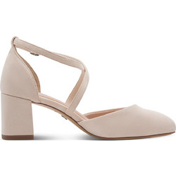 Tamaris Γόβες Suede με Χοντρό Χαμηλό Τακούνι & Λουράκι Nude 1-22438-46-251