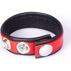 Kiotos Leather Rainbow Cock Strap Ρυθμιζόμενα Δαχτυλίδι Πέους Κόκκινο