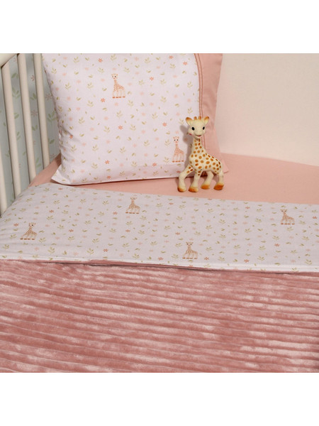 Sophie La Girafe Des. 502 New Κουβέρτα Κούνιας Βελουτέ 100x150 Ροζ