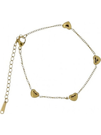 RO Accessories Γυναικείο Βραχιόλι Αλυσίδα με Καρδιά Xρυσό BR180
