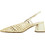 Corina Guizel Γόβες Slingback Δερμάτινες με Χοντρό Χαμηλό Τακούνι Χρυσές M6268