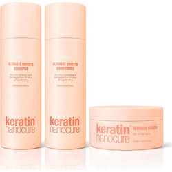 Keratin Nanocure Ultimate Smooth Σετ Περιποίησης Μαλλιών Σαμπουάν 500ml + Conditioner 500ml + Μάσκα 250ml