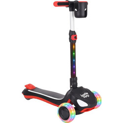 Kiddoboo E-Scooter Αναδιπλούμενο Παιδικό Πατίνι Τρίτροχο με Φωτάκια Μαύρο