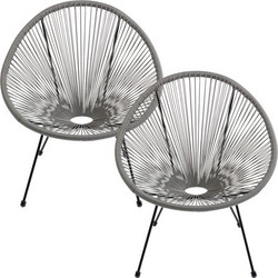 Kare Design Acapulco Πολυθρόνα Κήπου Μεταλλική Γκρι Μαύρη 2τμχ