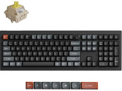 Keychron V6 Ultra 8K Ασύρματο Μηχανικό Gaming Πληκτρολόγιο με Keychron Silk POM Banana Διακόπτες RGB Black