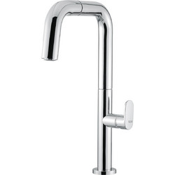 Armando Vicario Eva 214-400746-100 Μπαταρία Κουζίνας Πάγκου Διπλής Παροχής Ανάμεικτη με Ντουζ Inox