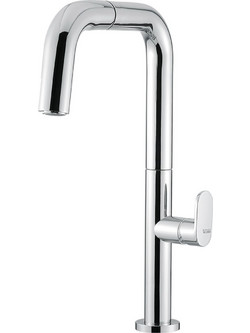 Armando Vicario Eva 214-400746-100 Μπαταρία Κουζίνας Πάγκου Διπλής Παροχής Ανάμεικτη με Ντουζ Inox
