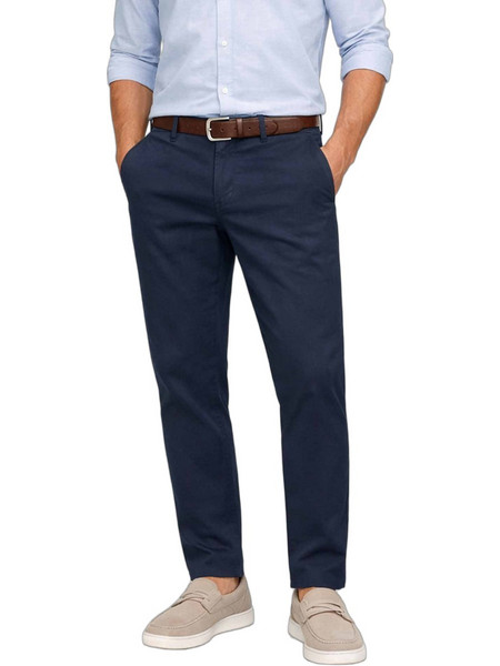 Fynch Hatton Ανδρικό Παντελόνι Chino Ελαστικό Skinny Εφαρμογή Navy Μπλε 1603-2818-688