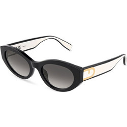 Furla FU976-0700 Γυναικεία Γυαλιά Ηλίου Cat Eye Κοκάλινα Μαύρα με Μαύρο Φακό