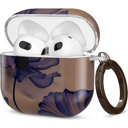 Tech-Protect Lamano Velvet Night Θήκη PC με Γάντζο για Apple AirPods 4 Καφέ Μωβ