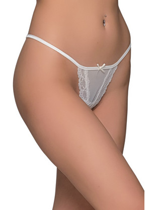 Milena By Paris Γυναικείο Sexy String με Δαντέλα Λευκό 6910