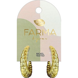 Farma Bijoux Γυναικεία Σκουλαρίκια Κρίκοι από Ορείχαλκο Xρυσά BEWOW04