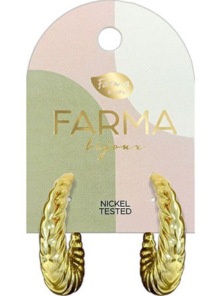 Farma Bijoux Γυναικεία Σκουλαρίκια Κρίκοι από Ορείχαλκο Xρυσά BEWOW04